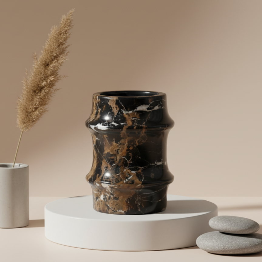 Verona Sculpted Marble Stone Vase