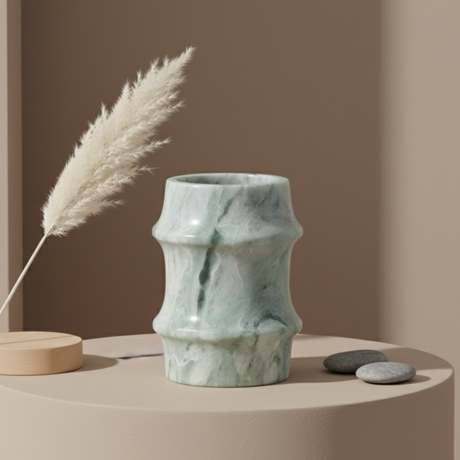 Verona Sculpted Marble Stone Vase