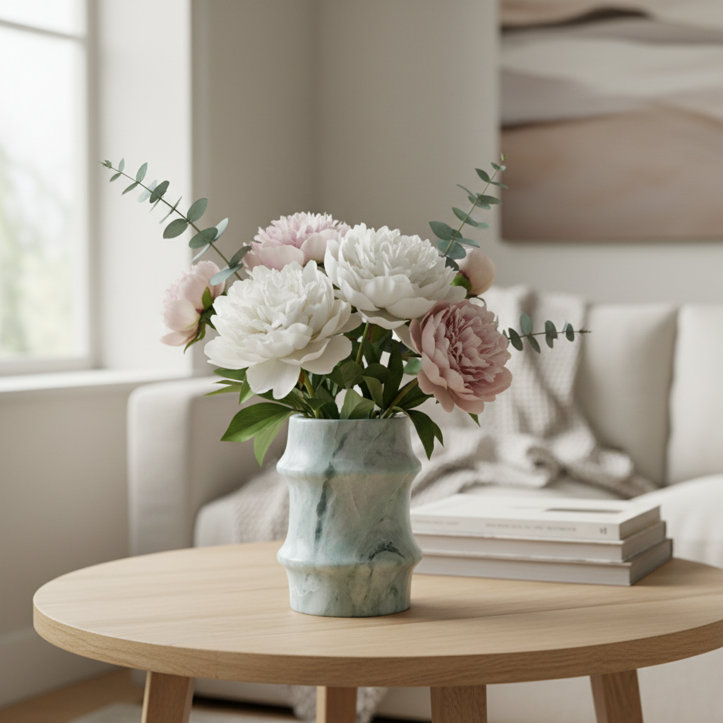 Verona Sculpted Marble Stone Vase