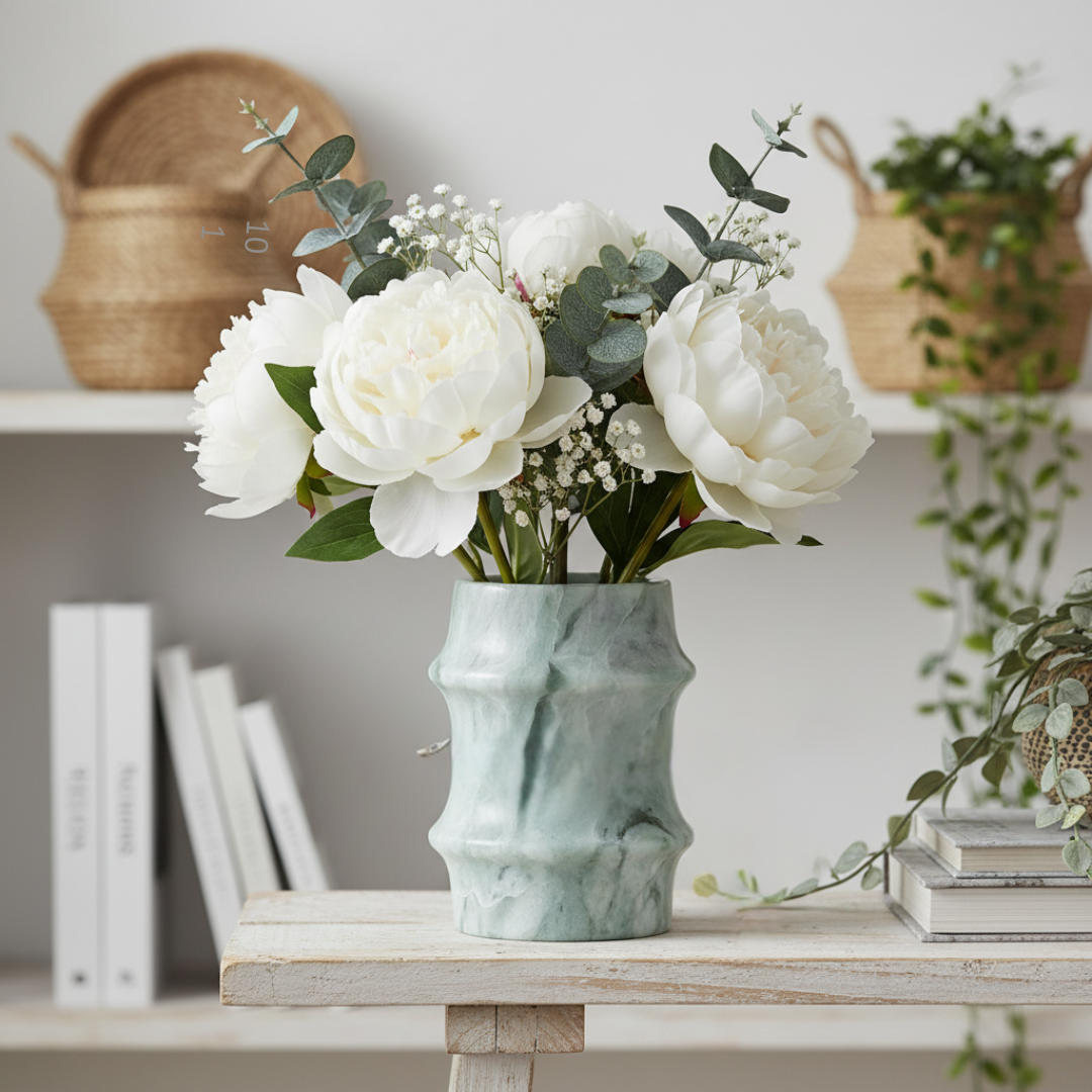 Verona Sculpted Marble Stone Vase