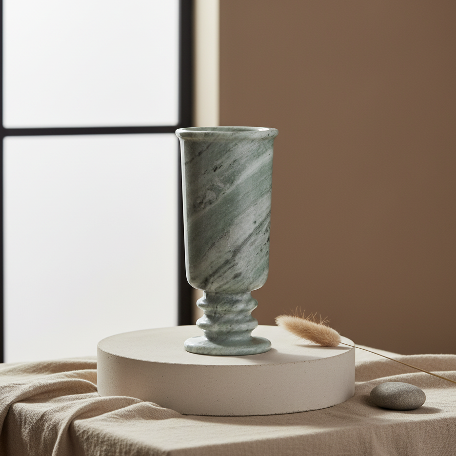 Palermo Pedestal Marble Stone Vase