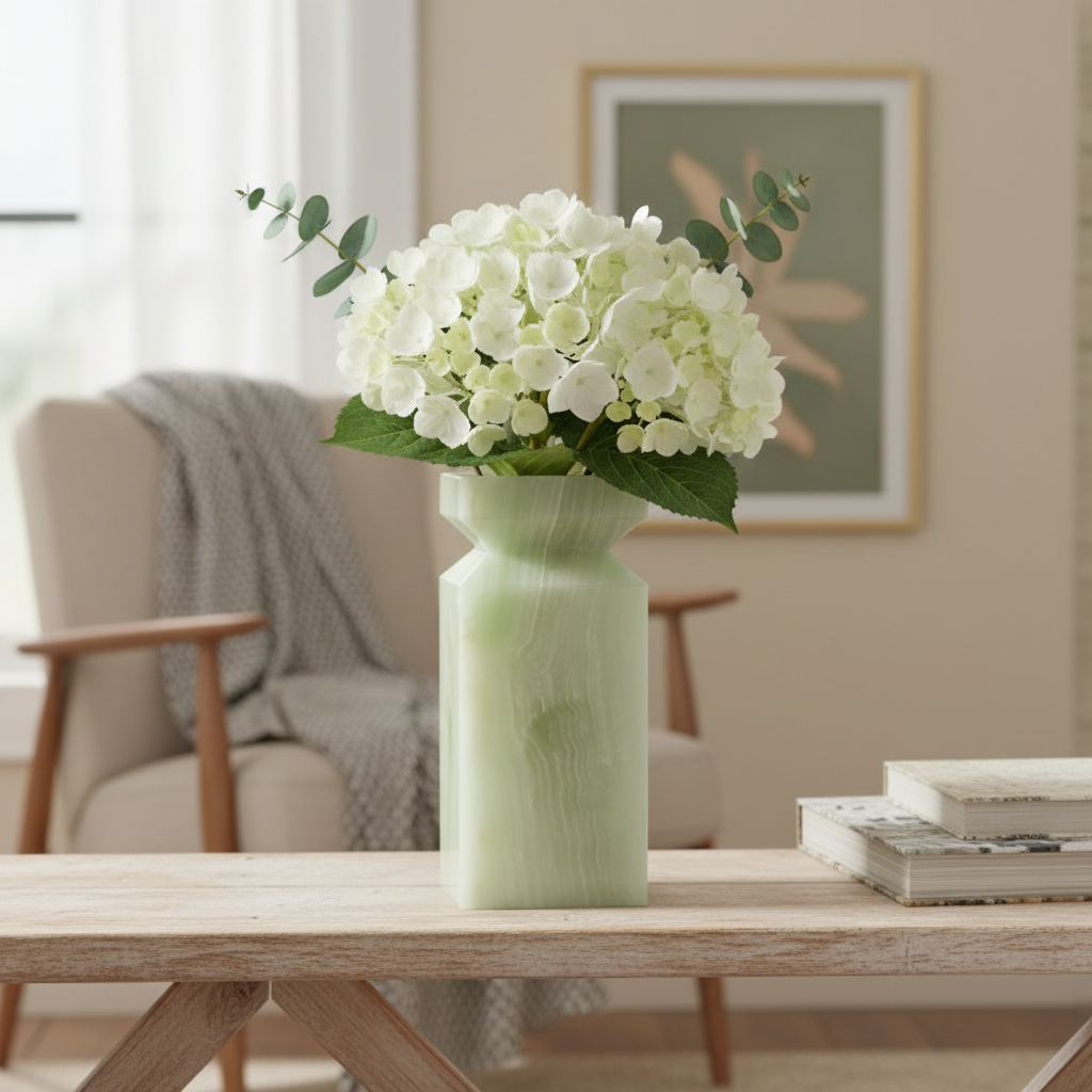 Aquila Geometric Marble Stone Vase