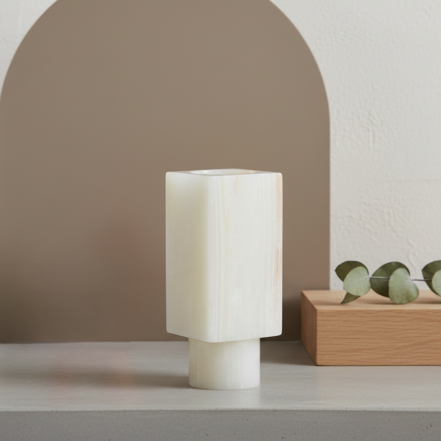 Arezzo Geometric Marble Stone Vase