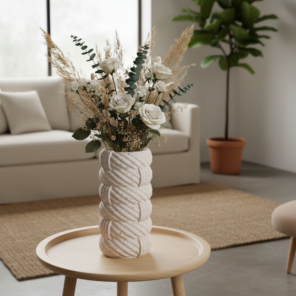 Roma Woven Marble Stone Vase