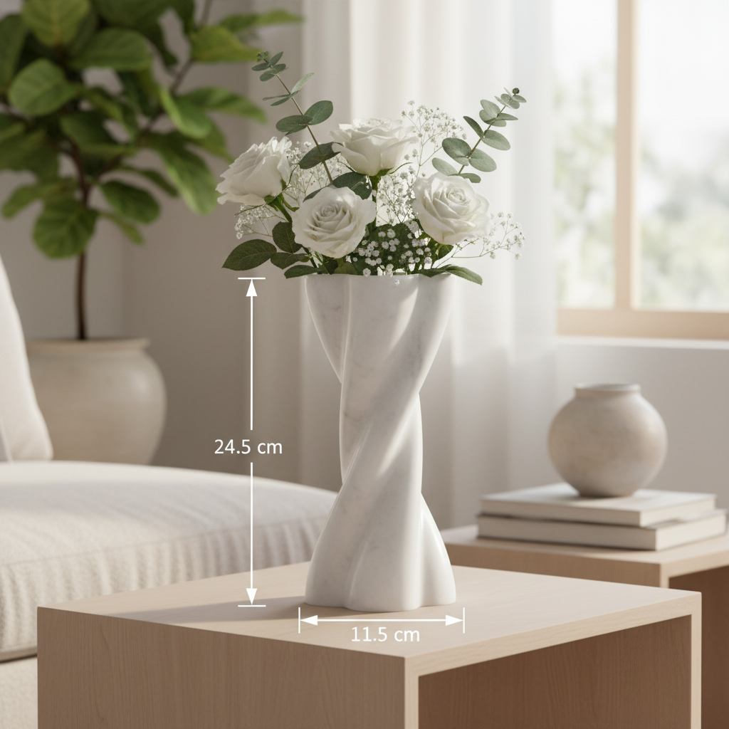 Florence Twist Marble Stone Vase