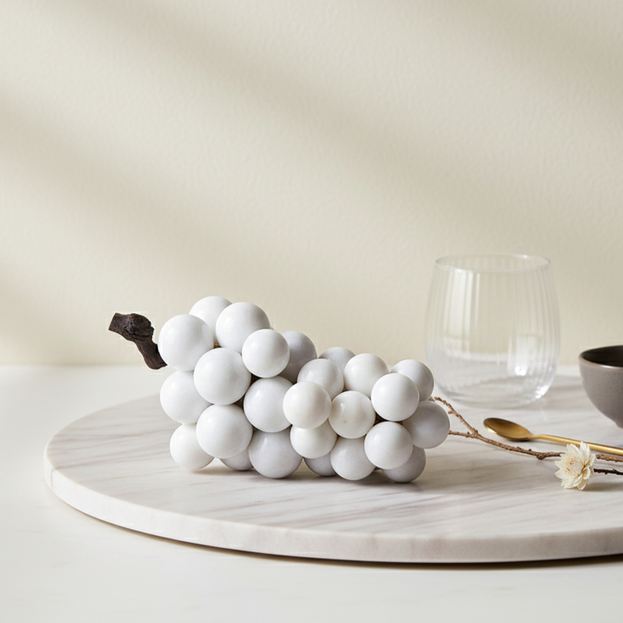 Capri Marble Grape Ornament – 2kg Solid Stone Decorative Accent