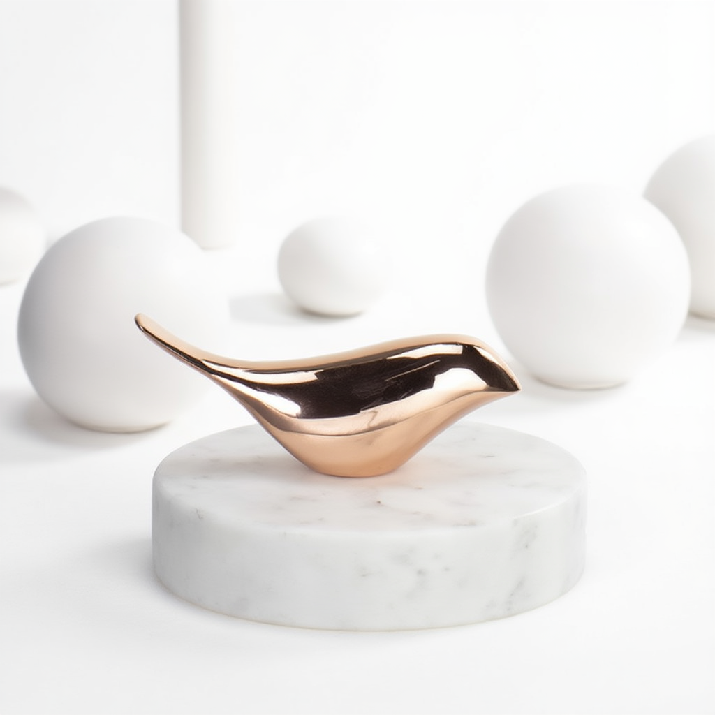 Sereno Marble Bird Ornament with Solid Stone Base