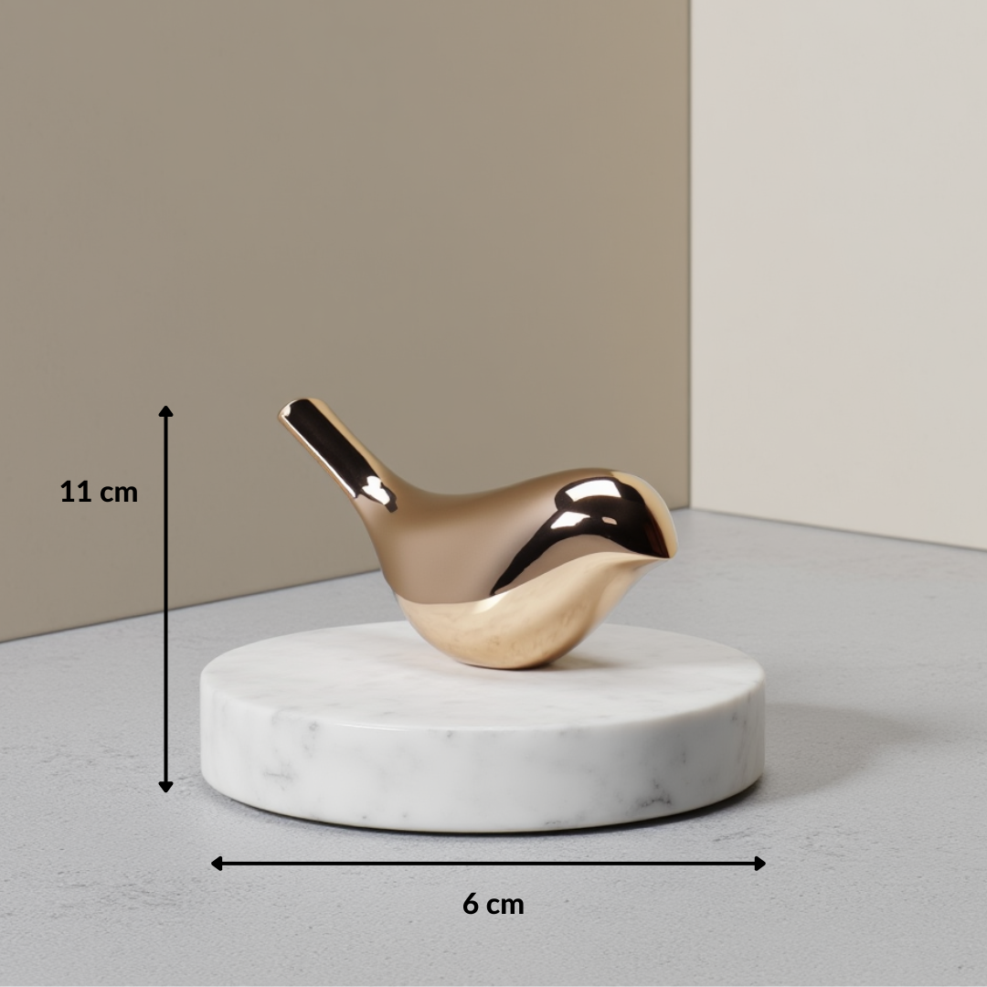 Sereno Marble Bird Ornament with Solid Stone Base