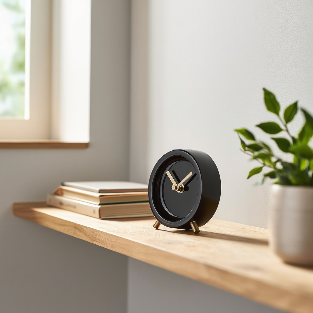 Luminara Solid Stone Marble Desk Clock