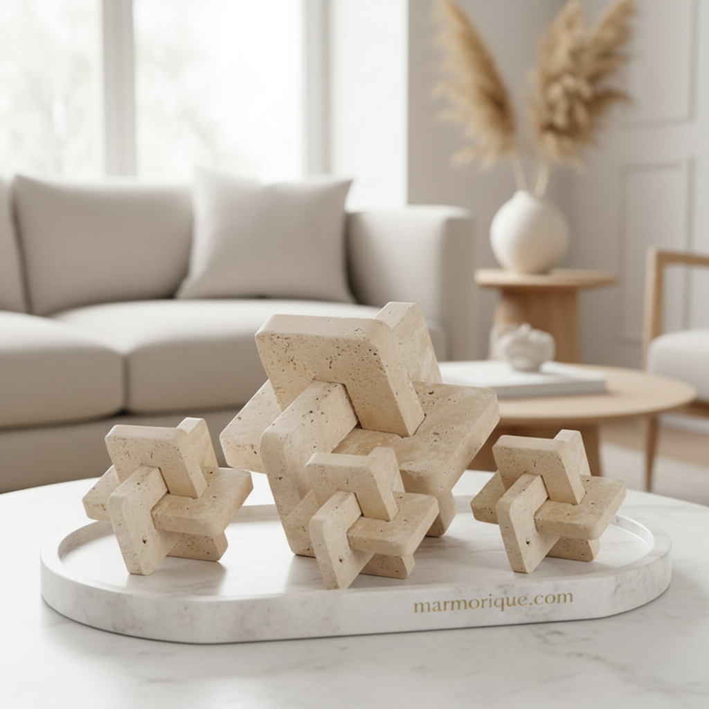 Astoria Solid Stone Marble Puzzle Ornament