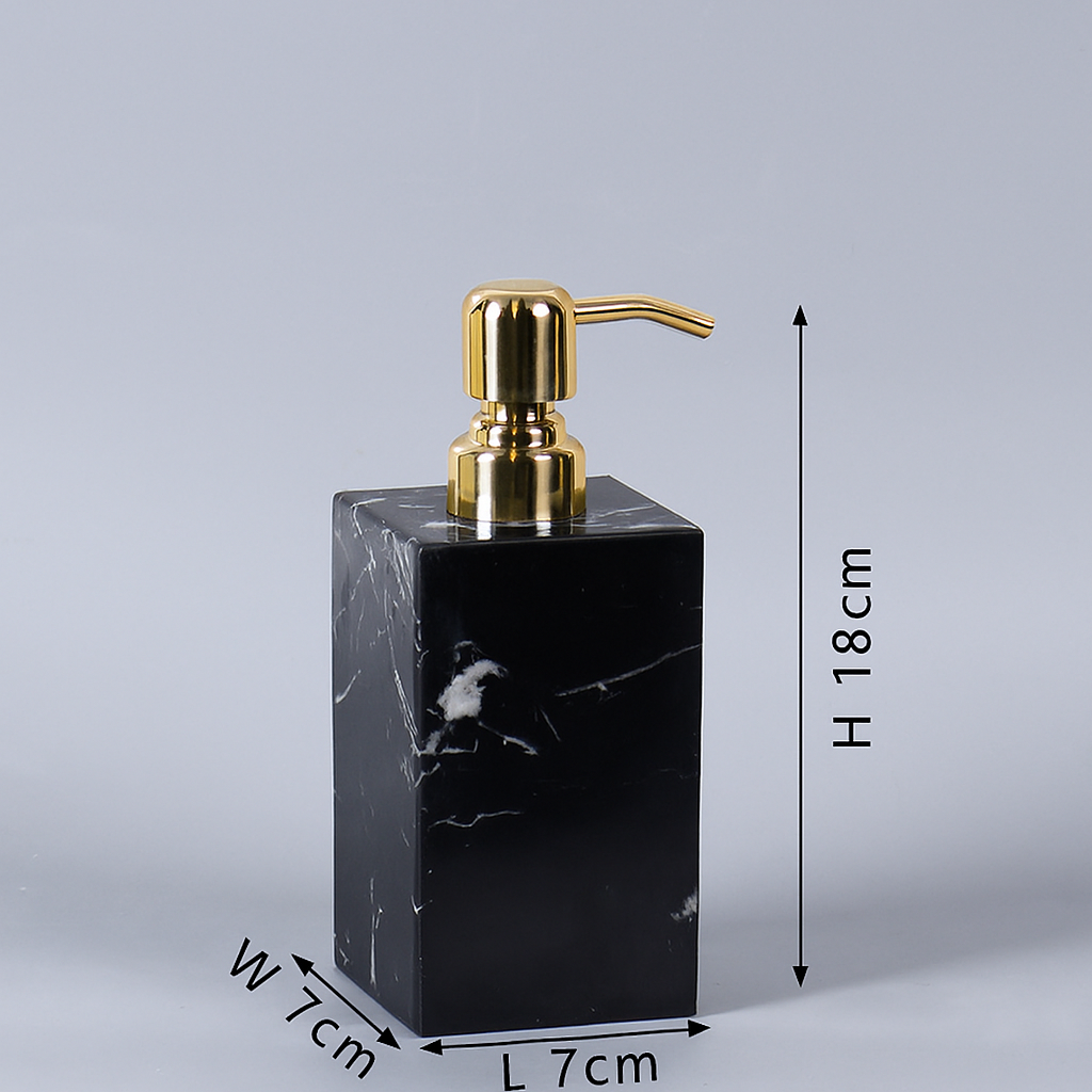 Luxury Marble Soap Dispenser – 1kg Solid Stone with Metal Pump