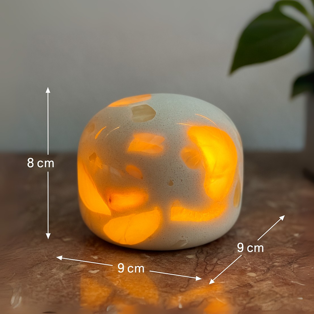 Lunis Marble Dome Lamp – Wireless Solid Stone Design Light