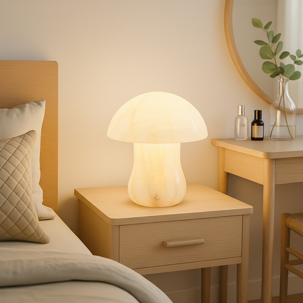 Eden Marble Mushroom Lamp – Wireless Solid Stone Design Light