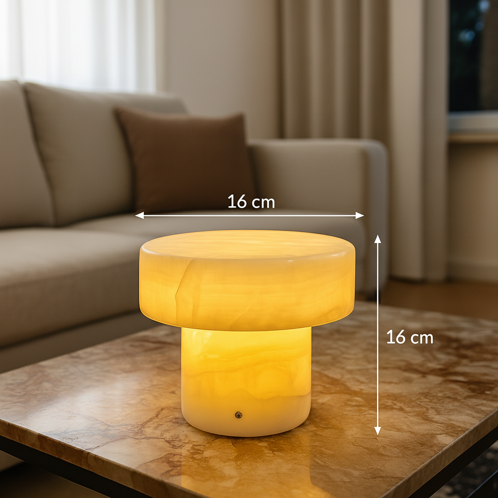 Solenne Marble Column Lamp – Wireless Solid Stone Design Light