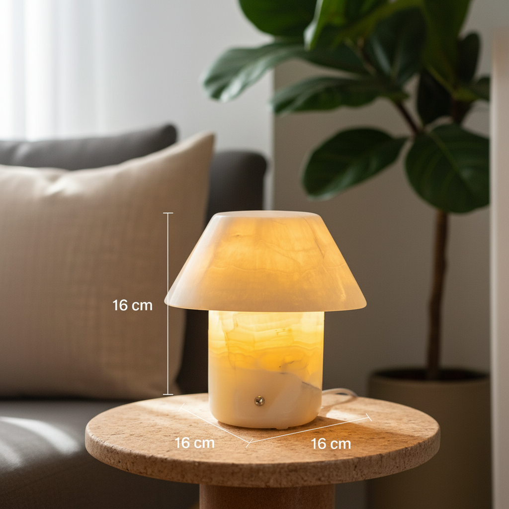 Lumora Marble Shade Lamp – Wireless Solid Stone Design Light