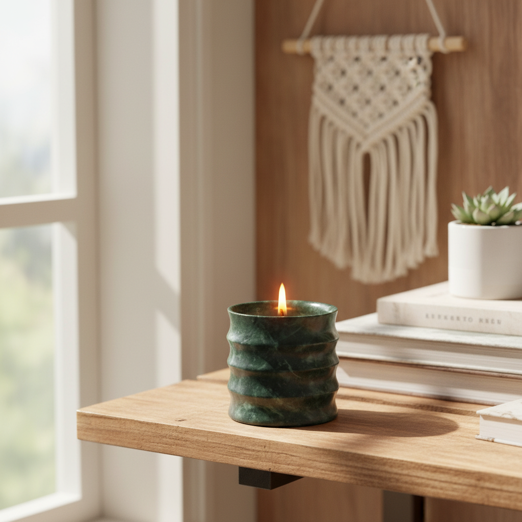 Verde Lume Marble Candle Jar